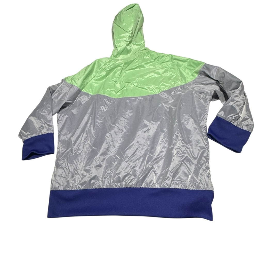 Nike Lime Green and Silver Hooded Jacket windbreaker Y2K XL - Picture 10 of 13